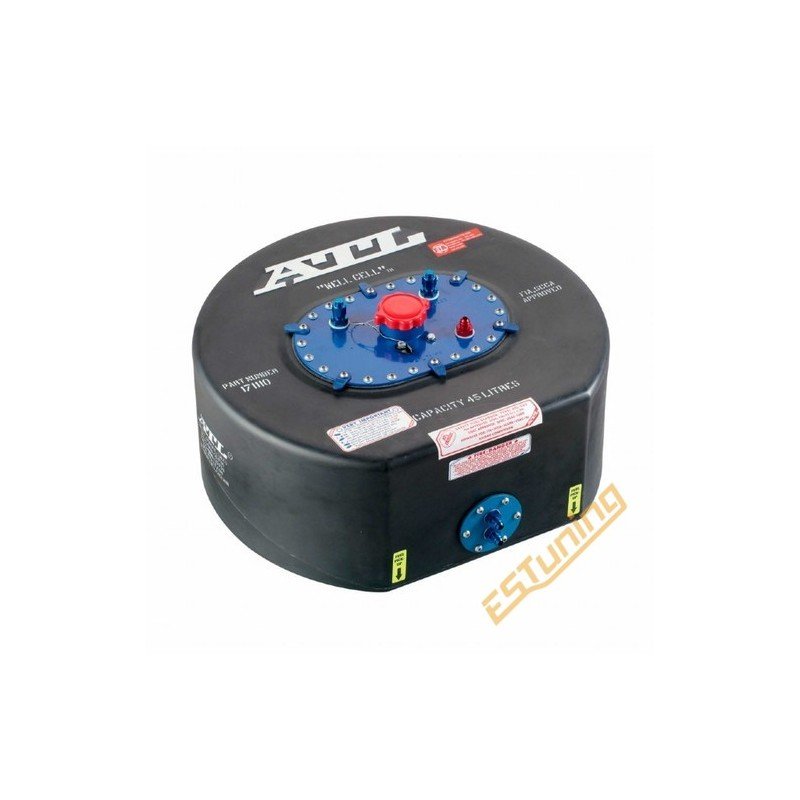 ATL Racing Fuel Cell - 30L, with Internal Pump and Side Fittings - Diam. 550 mm x Height 160 mm (FIA)