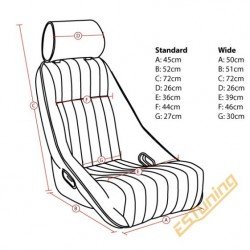 Corbeau Classic Bucket Seat (Black Leather - Large Size)
