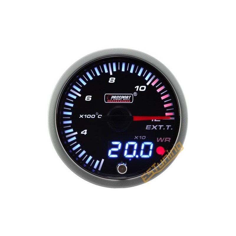 ProSport JDM "Dual Display" Exhaust Temperature Gauge (60 mm, EGT 1200°C)