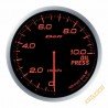 Défi BF Oil Pressure Gauge, Red, 60 mm