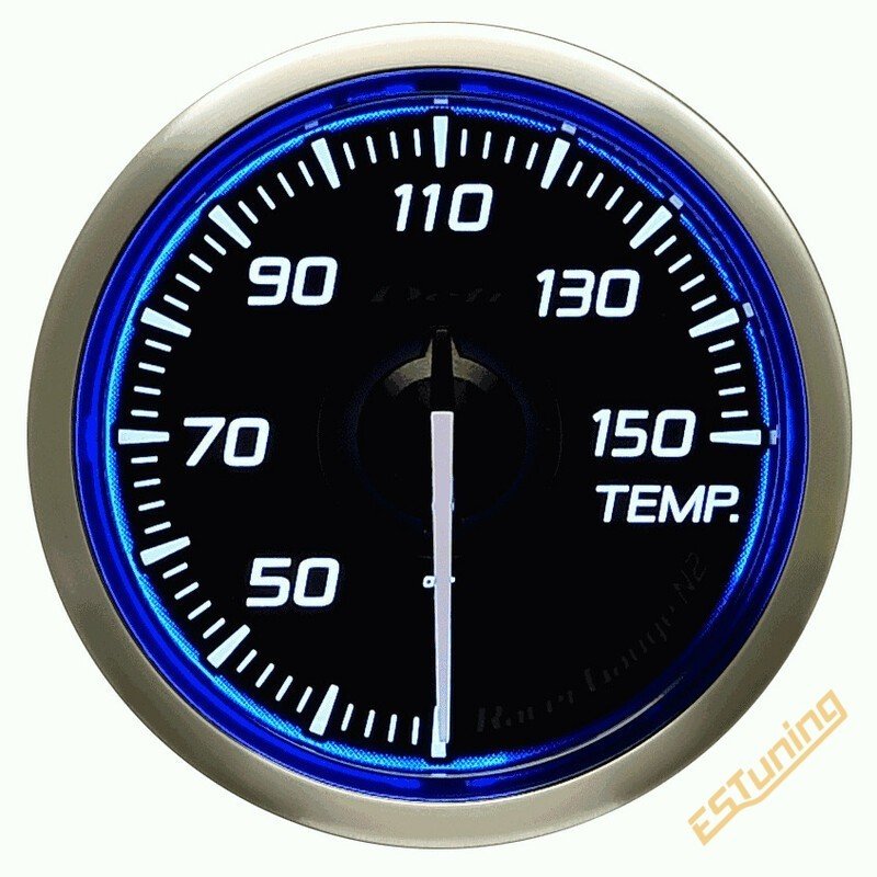 Défi Racer N2 Water & Oil Temperature Gauge, 60 mm, Blue