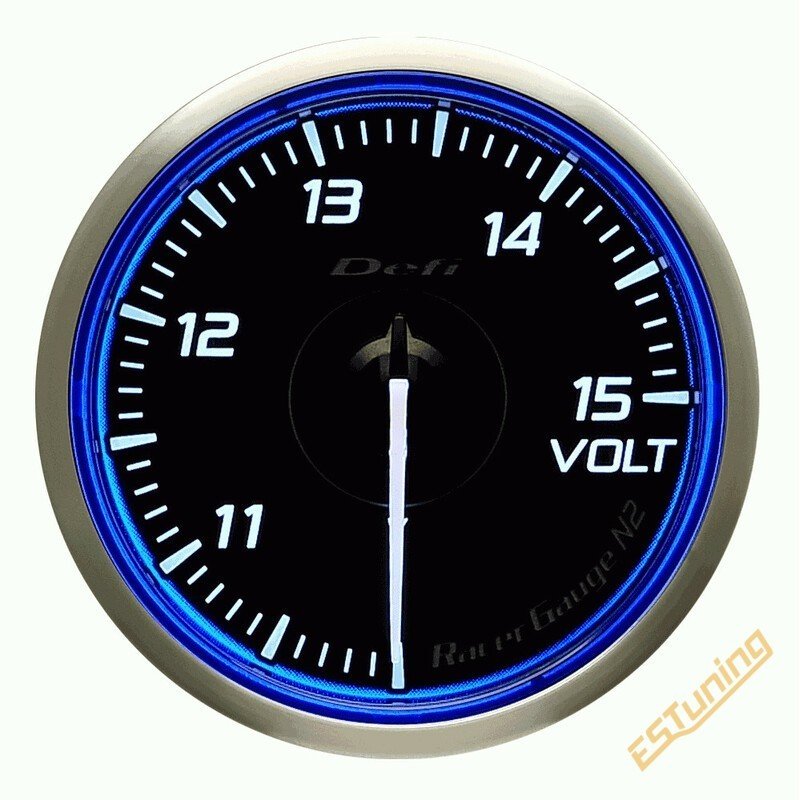 Défi Racer N2 Volt Gauge, 60 mm, Blue