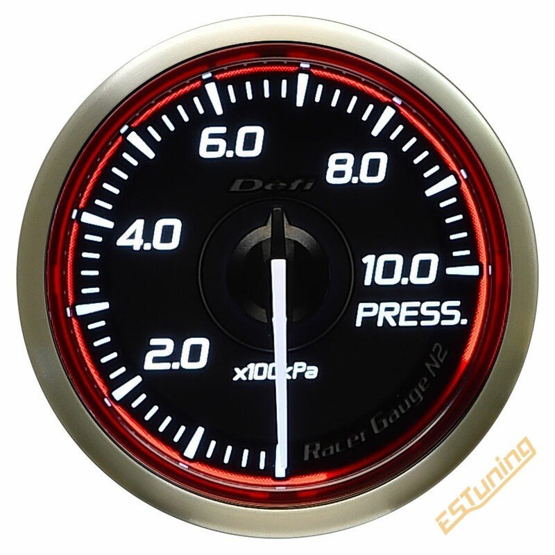 Défi Racer N2 Oil Pressure Gauge, 60 mm, Red