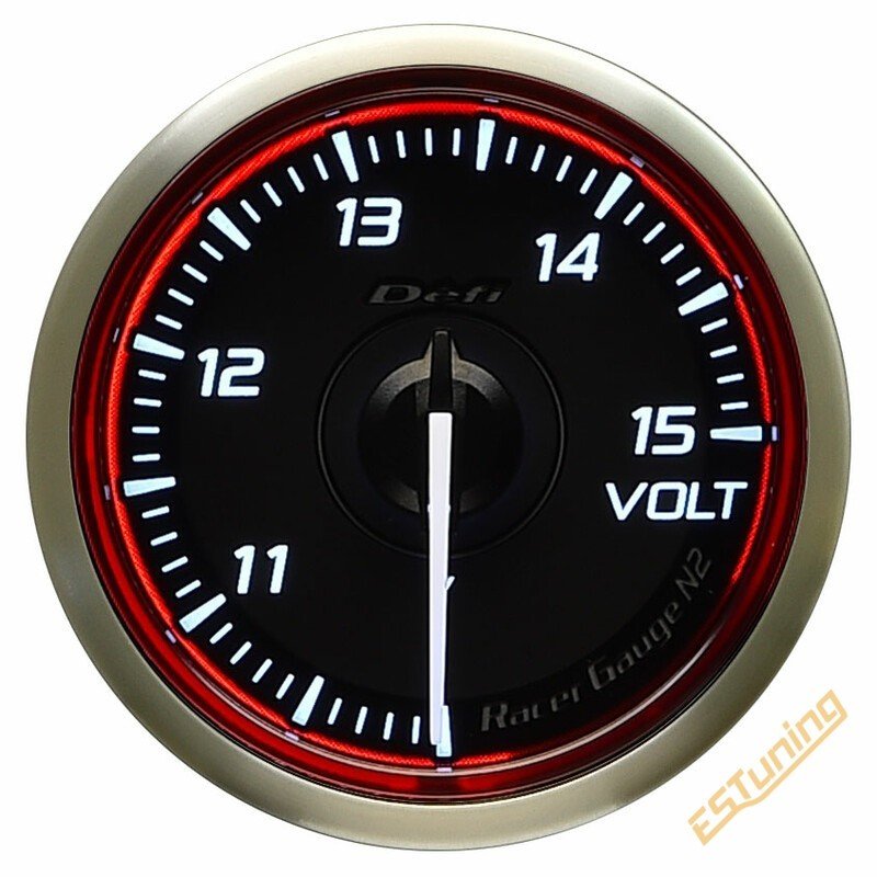 Défi Racer N2 Volt Gauge, 52 mm, Red