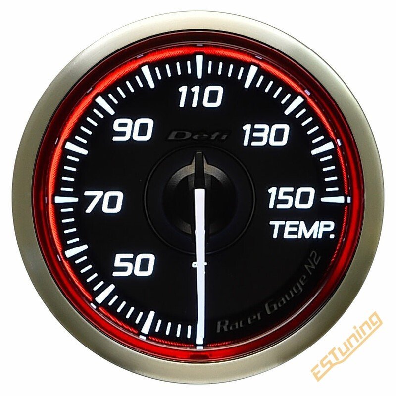 Défi Racer N2 Water & Oil Temperature Gauge, 52 mm, Red