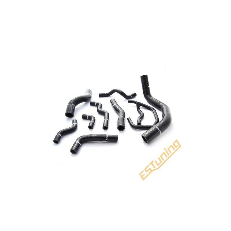 10 Piece Silicone Engine Hose Kit for SR20DET Black Top - Black
