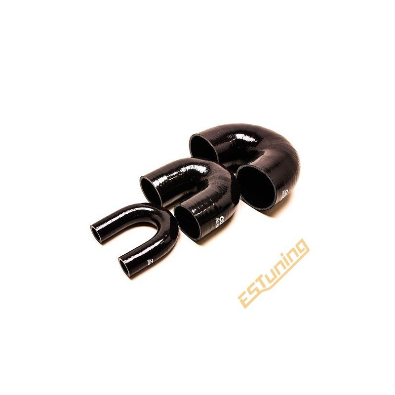 180° Silicone Elbow - Ø32 mm, Length 105x95x105 mm, Thick. 4 mm, Black