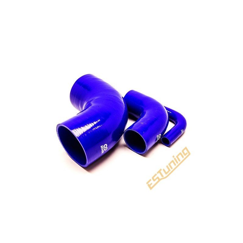 90° Silicone Elbow - Ø35 mm, Length 102x102 mm, Thick. 4 mm, Blue