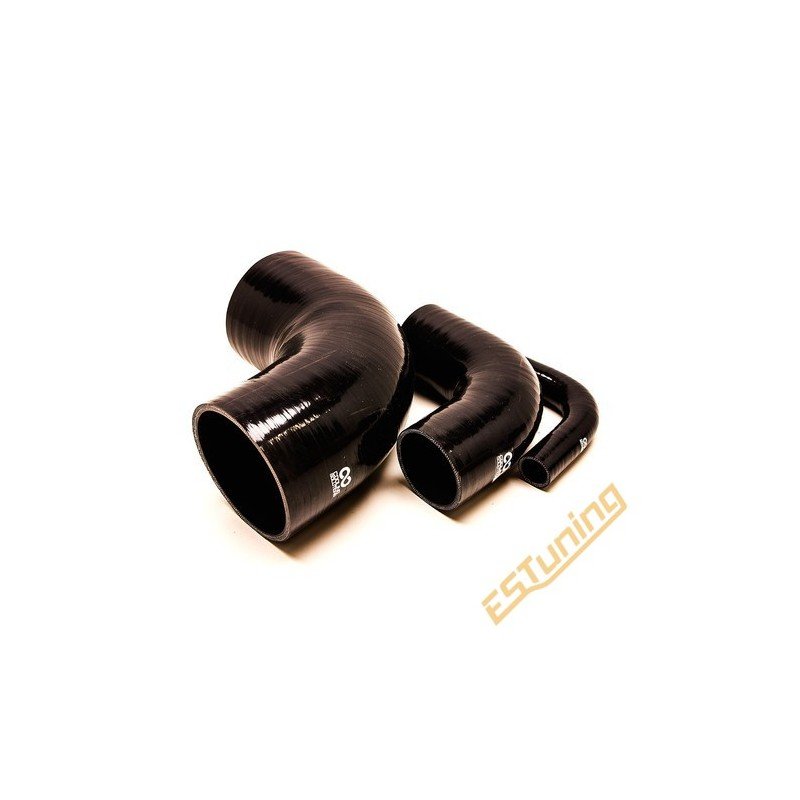 90° Silicone Elbow - Ø8 mm, Length 63x63 mm, Thick. 4 mm, Black