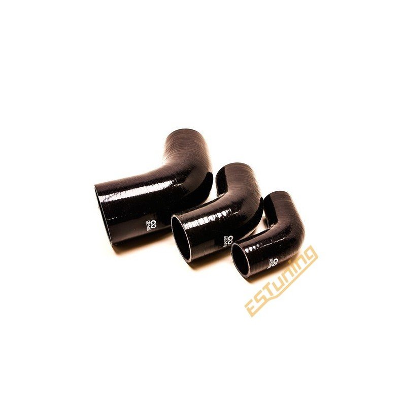 67° Silicone Elbow - Ø83 mm, Length 125x125 mm, Thick. 5 mm, Black