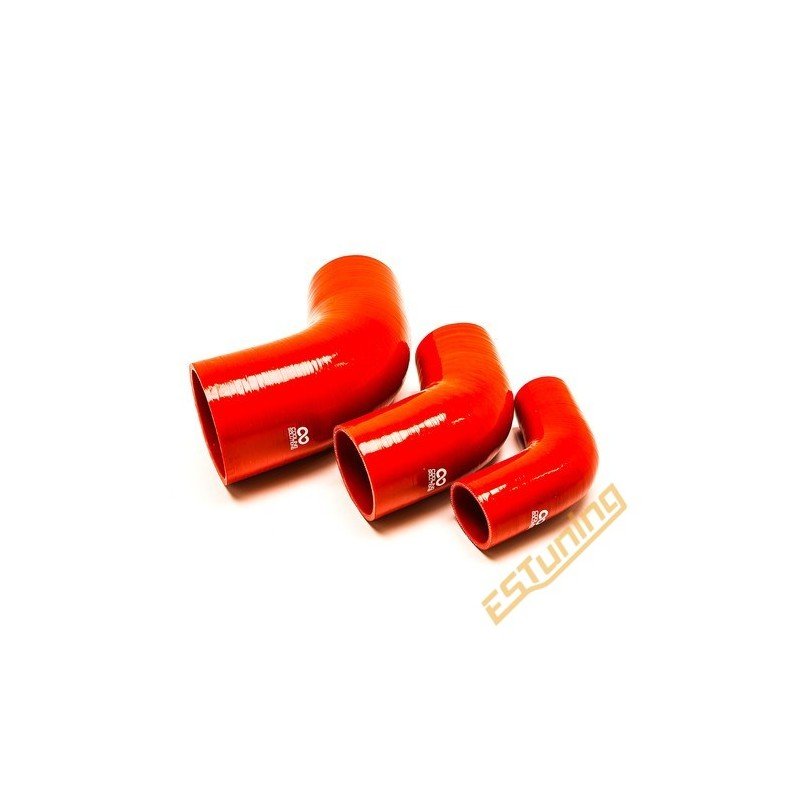 67° Silicone Elbow - Ø51 mm, Length 102x102 mm, Thick. 5 mm, Red