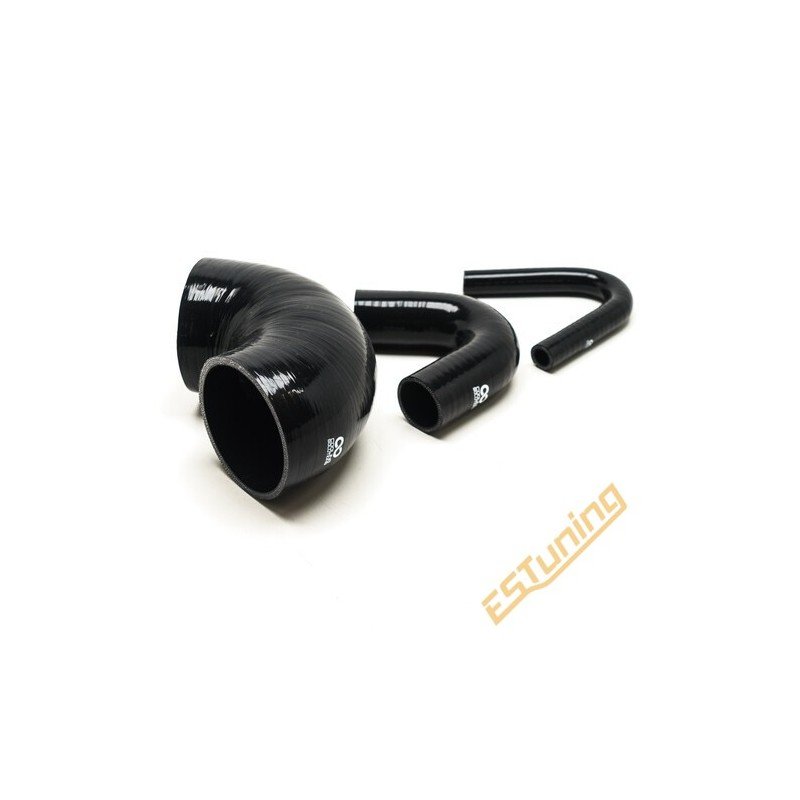 135° Silicone Elbow - Ø102 mm, Length 187x187 mm, Thick. 6 mm, Black