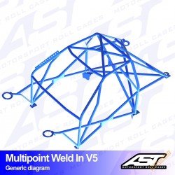 V5 Weld-In 10-punkti Turvapuur, Audi S3 8L - 3-ukseline, FWD